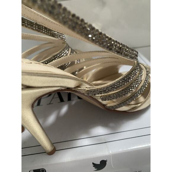 Caparros Platino Metallic Gold Open Toes Sz 61/2 M - Picture 9 of 12